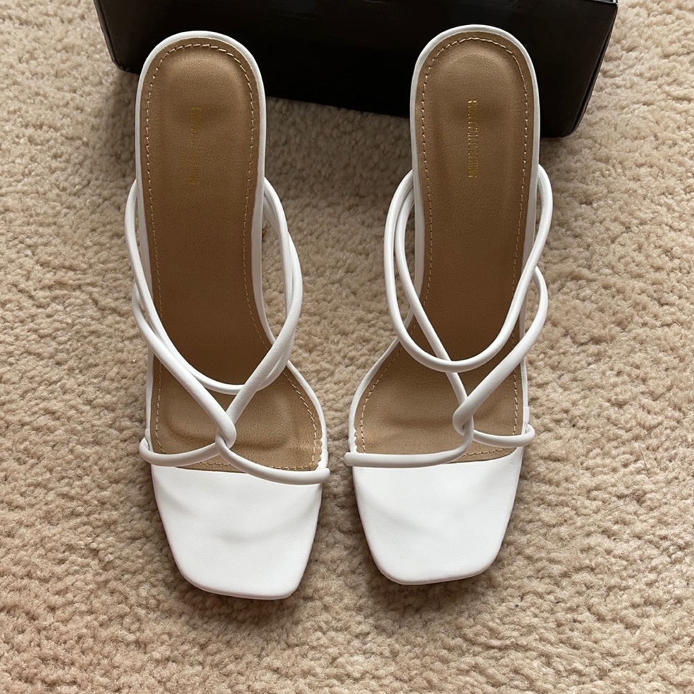 White pretty little thing heels